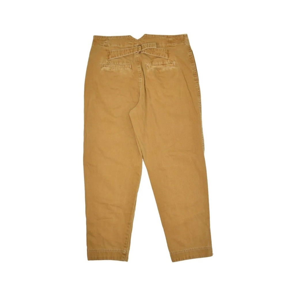 Free People Pants Womens 2 Twill Buckle Back Brown Fatigue High Rise 30x26
